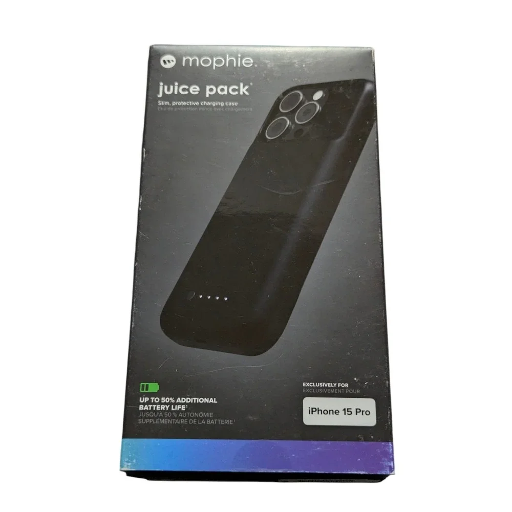 R6.N Mophie Juice Pack Slim Protective Charging‎ Case - iPhone 15 Pro - NEW